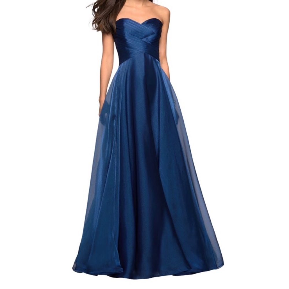 LA FEMME | Strapless Organza Gown